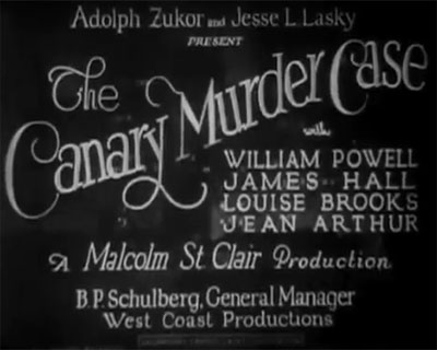 The-Canary-Murder-Case-1929 Mystery
