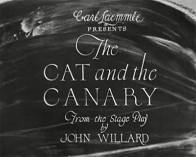 The-Cat-and-the-Canary-1927 Silent Films